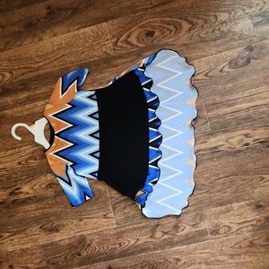 Girl's size 6 Hi-low top black, blue, and gold